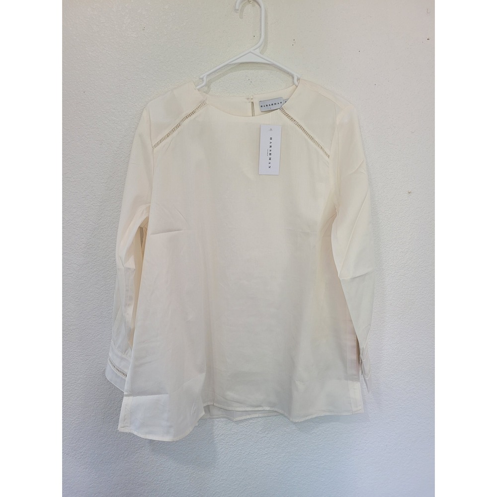 Harshman Women's Isolde Blouse Ivory Long Sleeve Top Small S‎ Cutout Detail #20